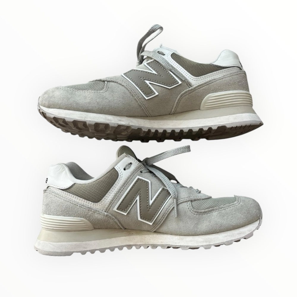 New Balance 574 Women’s Size 9 Green Suede Shoes Used No Box - Picture 6 of 7